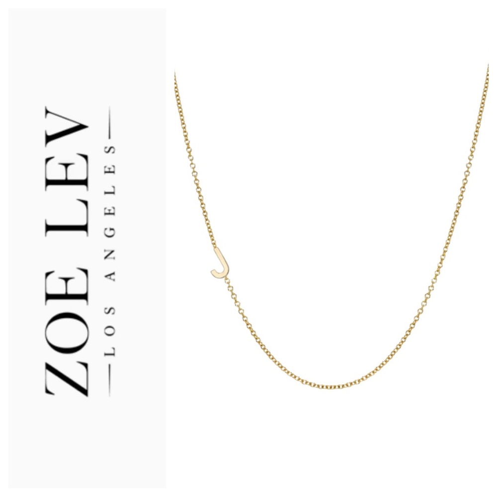 Gold Initial J Necklace